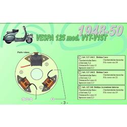 Zündspule CEAB innenliegend, AT146 für Vespa 125 V1T-V15T 1948-1950