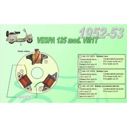 Zündspule CEAB innenliegend, 20840 - 20841 - AT124 für Vespa 125 VM/VN/APE AB 1-2