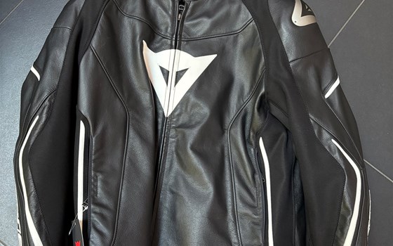 Lederkombi Giubbotto Pelle ASSEN LEATHER JACKET  948 BLACK/BLACK/WHITE 13 54 PZ - Bild 1