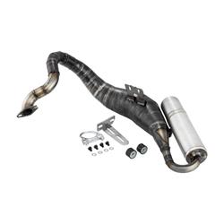 Rennauspuff EGIG Performance UNISEX 1,5mm, Stahl unlackiert, Dämpfer: Aluminium Farbe (ESD): silber für Vespa 90/R/SS/100/125/PV/ET3