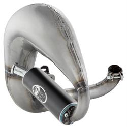 Rennauspuff TURBO KIT Curly, Stahl klarlackiert, Dämpfer: Aluminium Farbe (ESD): schwarz für Vespa 200 Rally/P200E/PX200 E/Lusso/'98/MY/Cosa 1 200