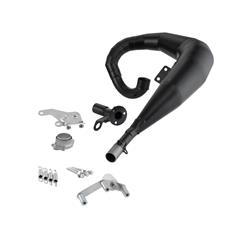 Rennauspuff JL RST- RB, Stahl schwarz für Lambretta 125 LI/LIS/DL/GP/150 LI/LIS/SX/DL/GP/175 TV 2°-3°/200 TV/SX/DL/GP