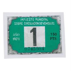 Steuermarke Repro Spanien 1974 für MotoVespa 125/150/160/180