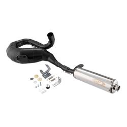 Rennauspuff SIP Performance 2.0, Stahl schwarz, Dämpfer: Edelstahl Farbe (ESD): silber für Vespa 200 Rally/P200E/PX200 E/Lusso/'98/MY/Cosa 1 200