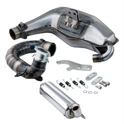Rennauspuff Clubsport Silent Curly, Stahl klarlackiert für Lambretta 125 LI/LIS/DL/GP/150 LI/LIS/SX/DL/GP/175 TV 2°-3°/200 TV/SX/DL/GP