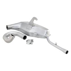 Rennauspuff UNI Auto CLUBMAN, Stahl silber für Lambretta 125 LI/LIS/DL/GP/150 LI/LIS/SX/DL/GP/175 TV 2°-3°/200 TV/SX/DL/GP