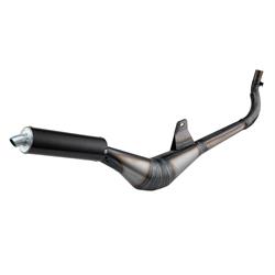 Rennauspuff SIMONINI Calibrata, Stahl klarlackiert, Dämpfer: Carbon Farbe (ESD): carbon für PIAGGIO Ciao/Boxer/Bravo 50ccm 2T AC