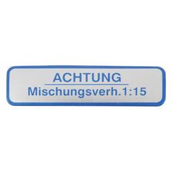 Aufkleber mit Motiv "Achtung Mischungsverh.1:15" für Vespa 150 GS/T3