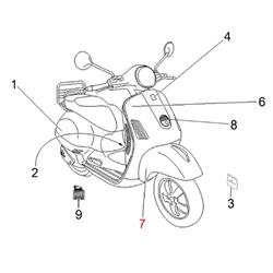 Schriftzug "ABS" Kotflügel seitlich 1B001023 für Vespa Primavera/Sprint 125-150ccm