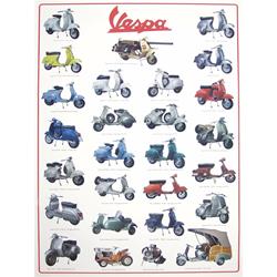 Poster mit Motiv "Vespa Modelle II" Motorroller