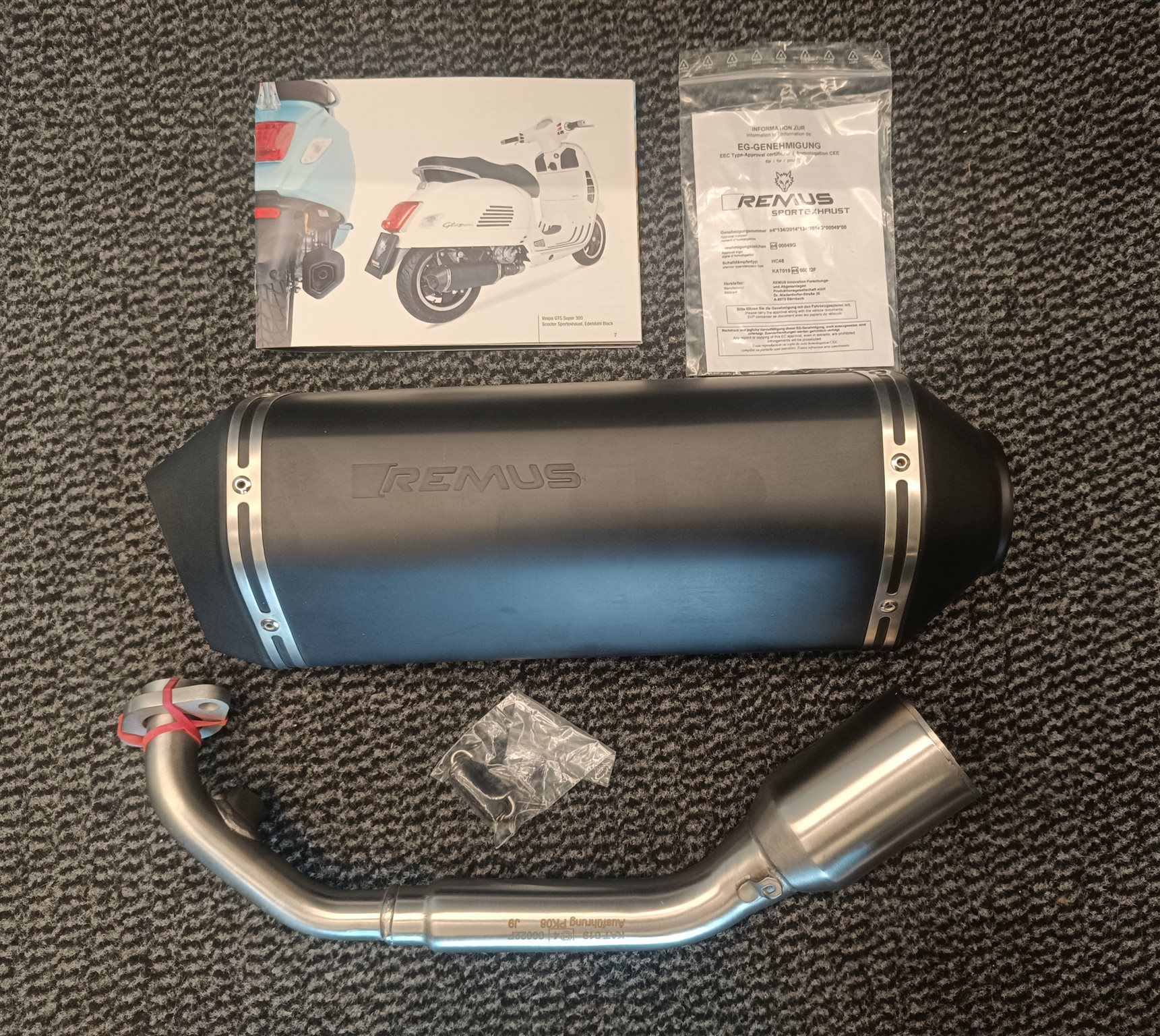 Auspuff Komplettanlage Sport Vespa GTS 125 E4 mit KAT und EG