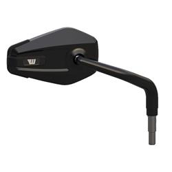 Spiegel WUNDERKIND rechts, 
Nierenform, 
schwarz, 
für Vespa GTS/GTS Super 125
/300/310ccm (2023-) 
Gewinde Spiegelstange: M10x1,25mm - 
Rechtsgewinde, Homologation:
mit E-Prüfzeichen, 
als Accessoire