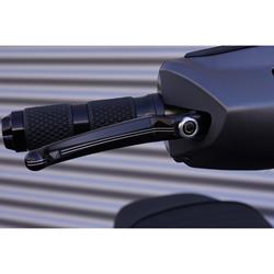 Sporthebel WUNDERKIND 2Stripes 
rechts, für Vespa GTS/GTS
Super 125/300/310ccm (`22-), 
Aluminium eloxiert, 
Homologation: mit ABE, KBA
91118, schwarz/silber, einstellbar, 
als Accessoire - sehr schön