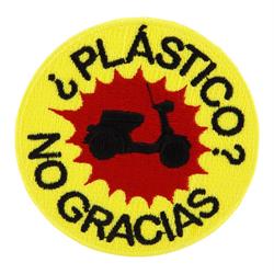 Aufnäher mit Motiv "PLASTICO? NO GRACIAS"
