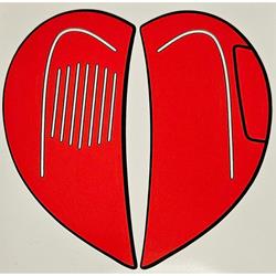 Aufkleber mit Motiv Herz aus "Vespa" Seitenhauben