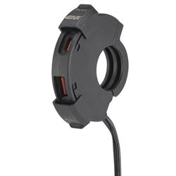 USB Charger GIVI 12-24V, USB und USB-C Lenkerbuchse alle Modelle mit Rohrlenkerdurchmesser von 22 bis 25,4 mm insb. LXV 125-150ccm GTV 125-310ccm