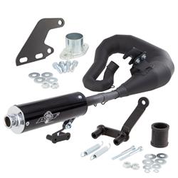 Rennauspuff AF Rayspeed NK Road, Stahl schwarz, Dämpfer: Aluminium Farbe (ESD): schwarz für Lambretta 125 LI/LIS/DL/GP/150 LI/LIS/SX/DL/GP/175 TV 2°-3°/200 TV/SX/DL/GP