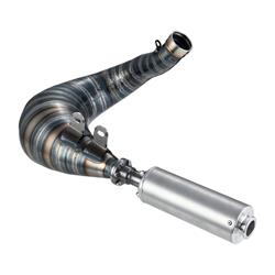 Rennauspuff BFA/FRT 150-180ccm GP "race", Stahl klarlackiert, Farbe (ESD): silber für Vespa 90/R/SS/100/125/PV/ET3