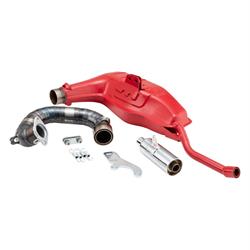 Rennauspuff Clubsport Silent, Stahl rot, Farbe (ESD): chrom für Lambretta 125 LI/LIS/DL/GP/150 LI/LIS/SX/DL/GP/175 TV 2°-3°/200 TV/SX/DL/GP