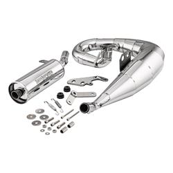 Rennauspuff SERIE PRO SSP Performance, Edelstahl poliert, Farbe (ESD): silber für Lambretta 125 LI/LIS/DL/GP/150 LI/LIS/SX/DL/GP/175 TV 2°-3°/200 TV/SX/DL/GP