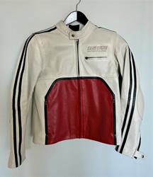 DAINESE TOGA 72 Lederjacke  Größe 50  weiß/rot perforiert