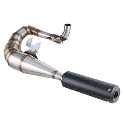 Rennauspuff SIP Performance 2.0 Silent, Edelstahl unlackiert, Dämpfer: Aluminium Farbe (ESD): schwarz matt für Vespa 125 GT/GTR/TS/150 GL/Sprint/V/PX80-150/PE/Lusso/Cosa 1