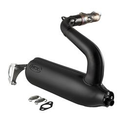 Rennauspuff VMC SILURO TOURING Banane, Stahl schwarz für Vespa 90/R/SS/100/125/PV/ET3