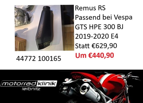 Remus RS für Vespa GTS/GTV 300