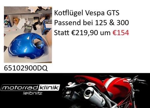 Kotflügel VESPA SUPER GTS e3 261/A blau