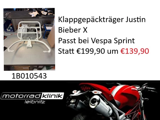 Vespa Klappgepäckträger Justin Bieber X