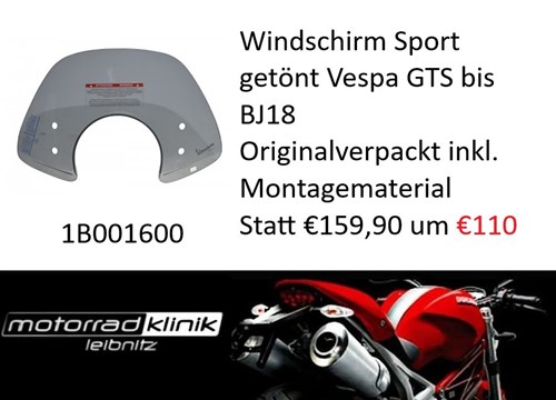 Windschirm Sport getönt Vespa GTS bis BJ18