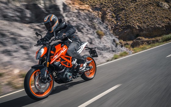 Verleihmotorrad KTM 390 Duke vom Händler hmf Motorräder 