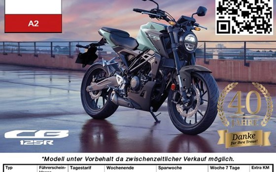 Verleihmotorrad Honda CB 125 vom Händler Tempo-Zweirad-Treff GmbH - Bild 1