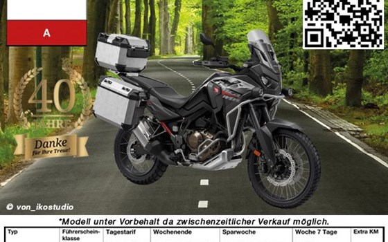 Verleihmotorrad Honda CRF1100L Africa Twin ES vom Händler Tempo-Zweirad-Treff GmbH - Bild 1