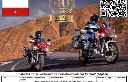 Leihmotorrad Honda CRF1100L Africa Twin Adventure Sports DCT