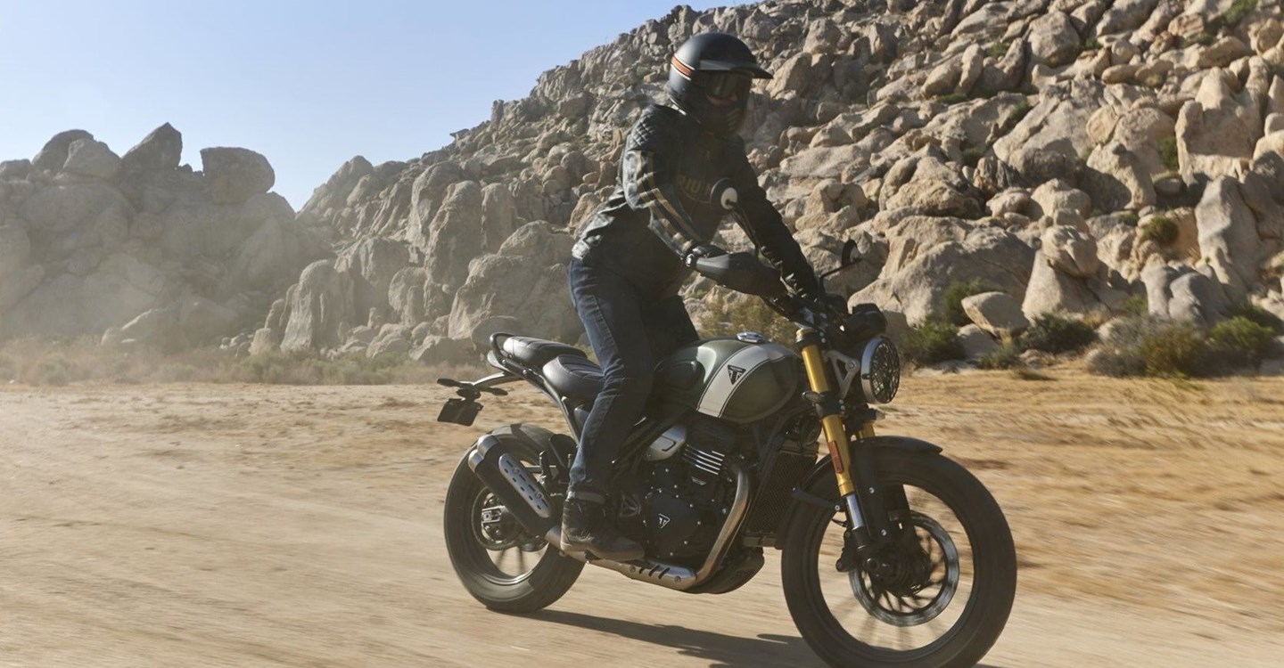 Verleihmotorrad Triumph Scrambler 400 X vom Händler hmf Motorräder GmbH