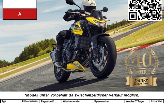 Verleihmotorrad Honda CB750 Hornet E-Clutch vom Händler Tempo-Zweirad-Treff GmbH - Bild 1