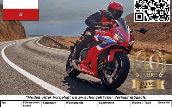 Verleihmotorrad Honda CBR650R E-Clutch vom Händler Tempo-Zweirad-Treff GmbH - Bild 1