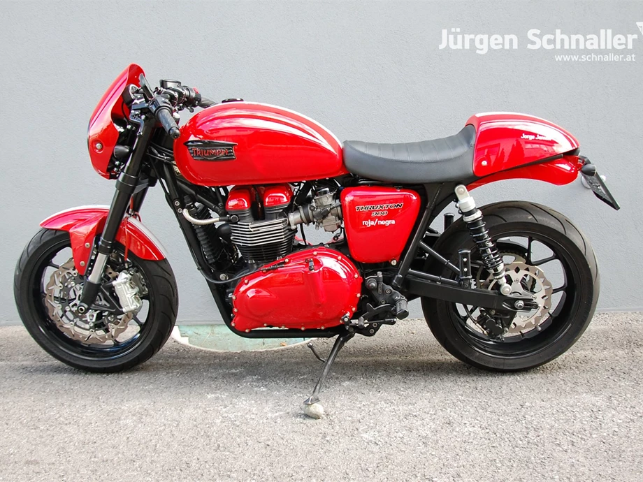 Umbgebautes Motorrad Triumph Thruxton Bild 2: Umbgebautes Motorrad Triumph Thruxton