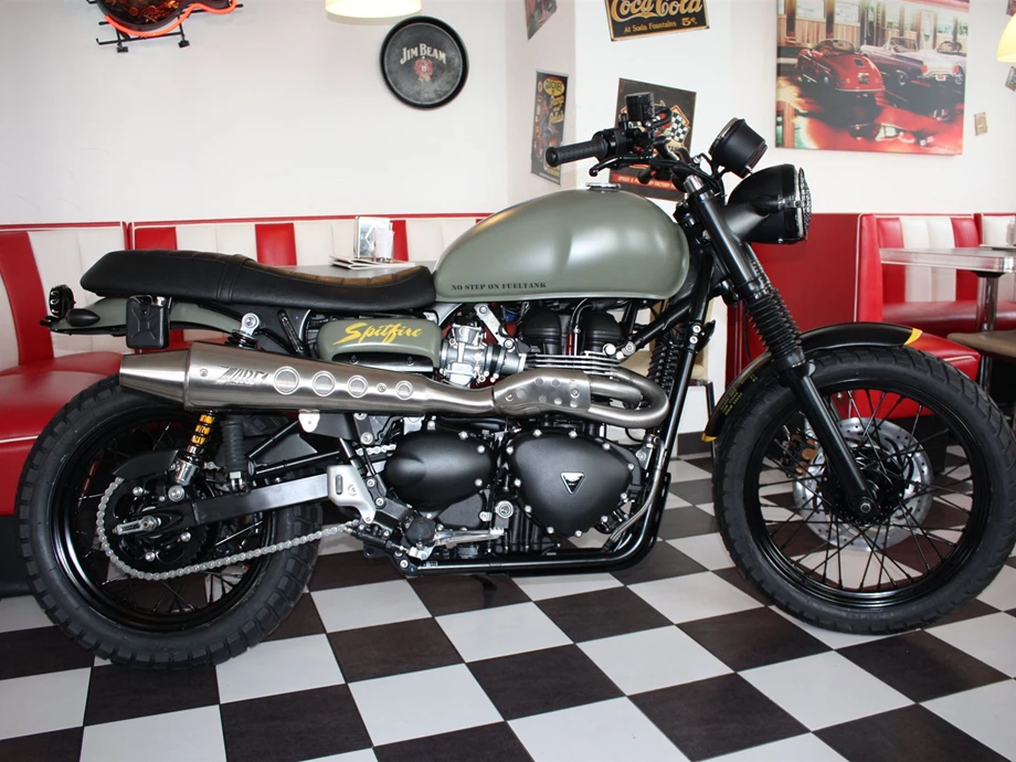 Umbgebautes Motorrad Triumph Scrambler Bild 1: Umbgebautes Motorrad Triumph Scrambler