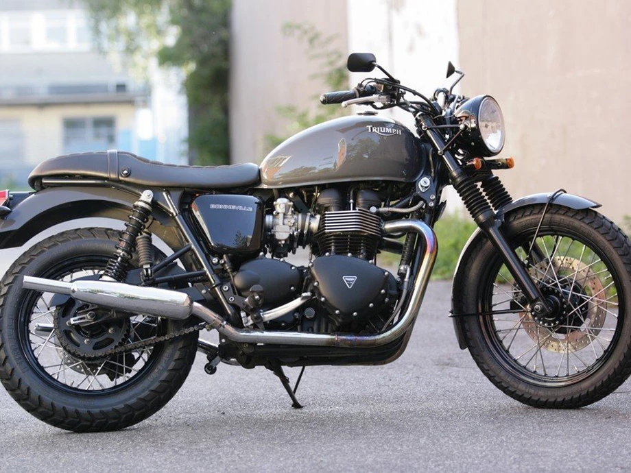 Umbgebautes Motorrad Triumph Bonneville T100 Bild 1: Umbgebautes Motorrad Triumph Bonneville T100