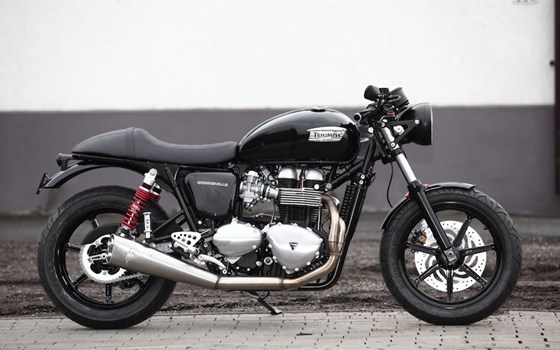Umgebautes Motorrad Triumph Thruxton von Q-Bike Technik GmbH - Bild 1 Umgebautes Motorrad Triumph Thruxton von Q-Bike Technik GmbH - Bild 1