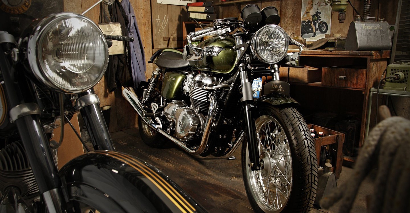 Umbgebautes Motorrad Triumph Thruxton