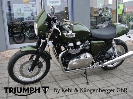Umgebautes Motorrad Triumph Thruxton von Klingenberger Kehl GbR - Bild 1 Umgebautes Motorrad Triumph Thruxton von Klingenberger Kehl GbR - Bild 1