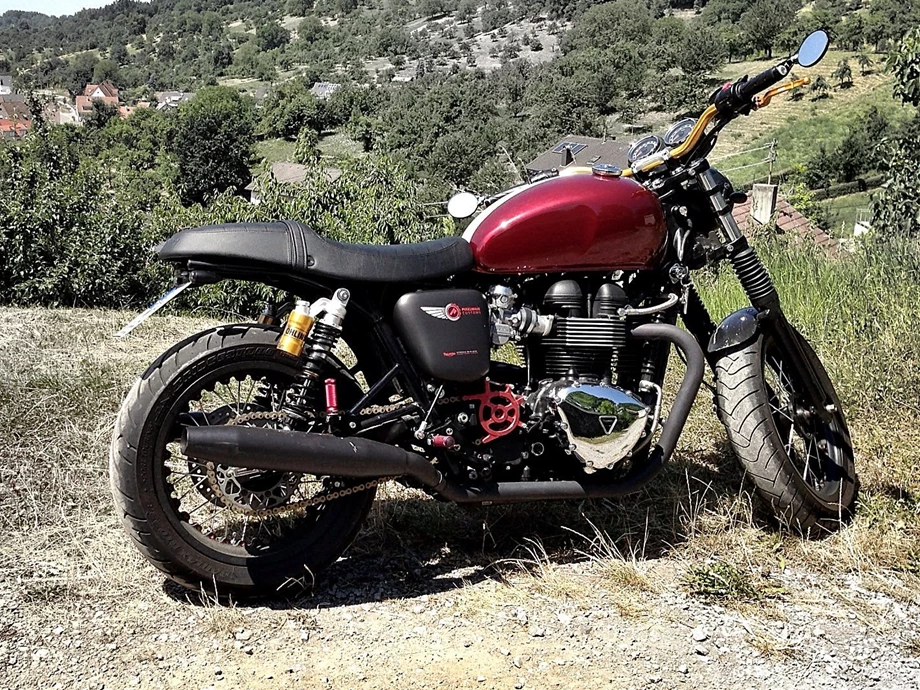 Umbgebautes Motorrad Triumph Bonneville T100 Bild 1: Umbgebautes Motorrad Triumph Bonneville T100