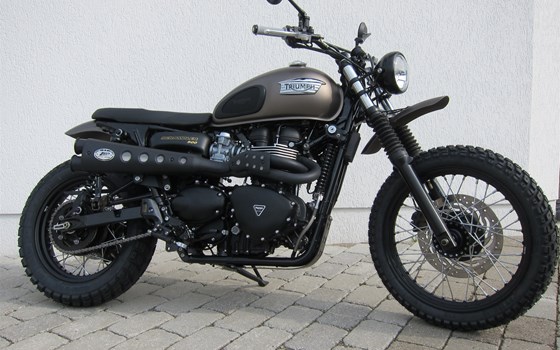 Umgebautes Motorrad Triumph Scrambler von Viking Cycles GmbH Lübeck - Bild 1 Umgebautes Motorrad Triumph Scrambler von Viking Cycles GmbH Lübeck - Bild 1