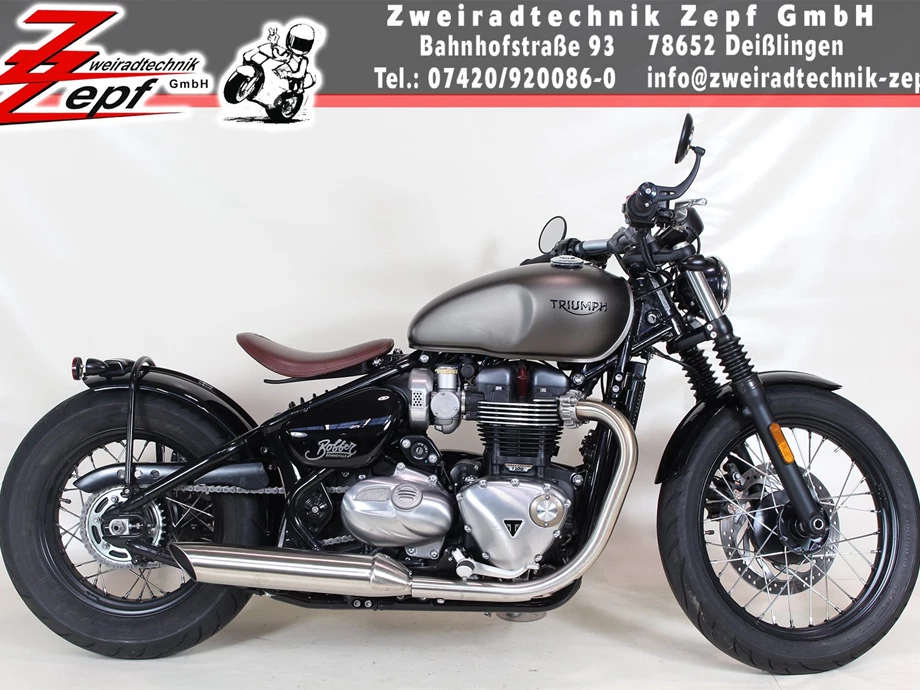 Umbgebautes Motorrad Triumph Bonneville Bobber Bild 3: Umbgebautes Motorrad Triumph Bonneville Bobber