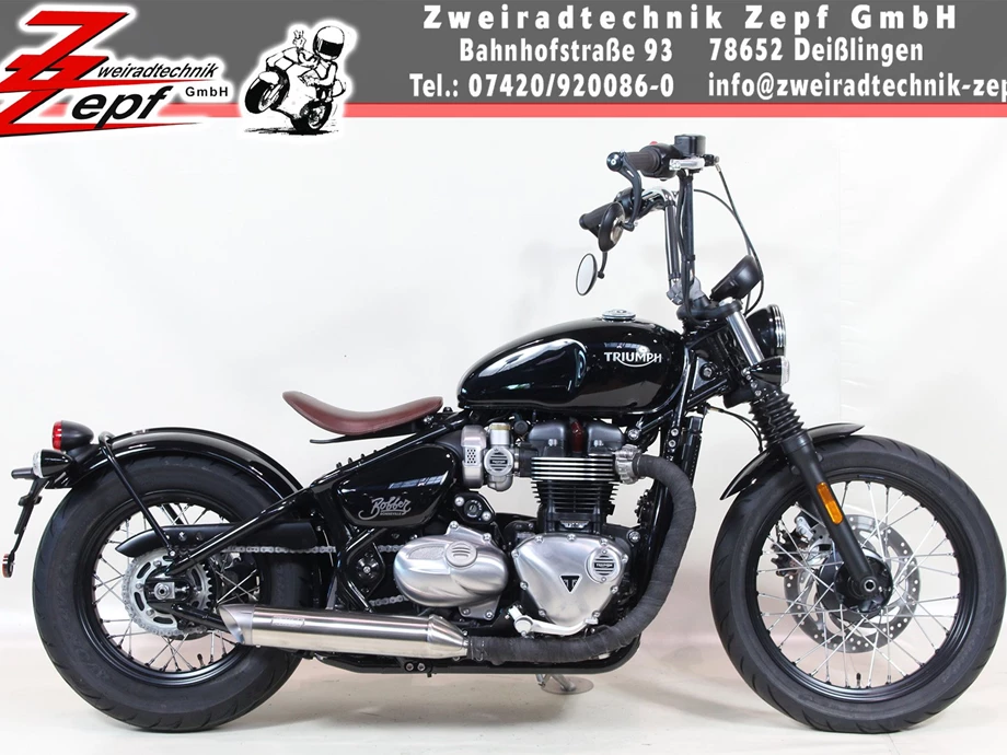 Umbgebautes Motorrad Triumph Bonneville Bobber Bild 3: Umbgebautes Motorrad Triumph Bonneville Bobber