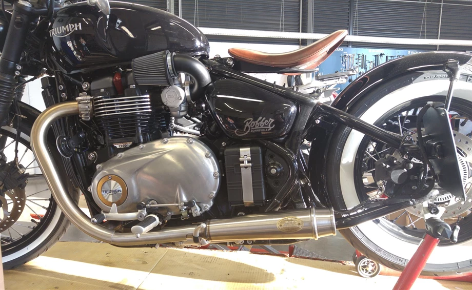 Umbgebautes Motorrad Triumph Bonneville Bobber Bild 1: Umbgebautes Motorrad Triumph Bonneville Bobber