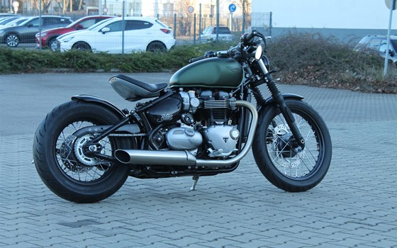 Umgebautes Motorrad Triumph Bonneville Bobber von Stärker-Profil GmbH - Bild 1 Umgebautes Motorrad Triumph Bonneville Bobber von Stärker-Profil GmbH - Bild 1